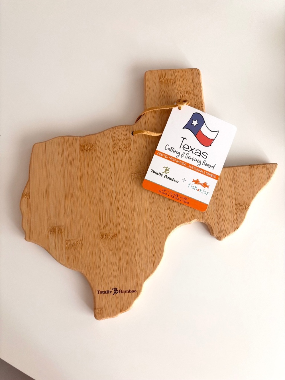 NWT Totally Bamboo Texas State Shaped Cutting Board with Artwork by Fish Kiss - Picture 4 of 7